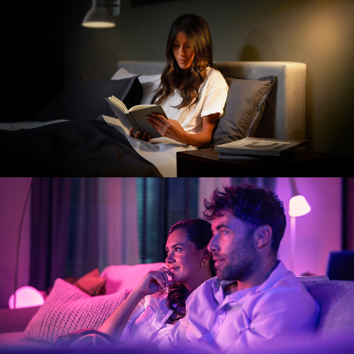 Philips Hue Essential White and Color Kit de Démarrage GU10 Lot de 3 + Bridge + Variateur produit à l'usage