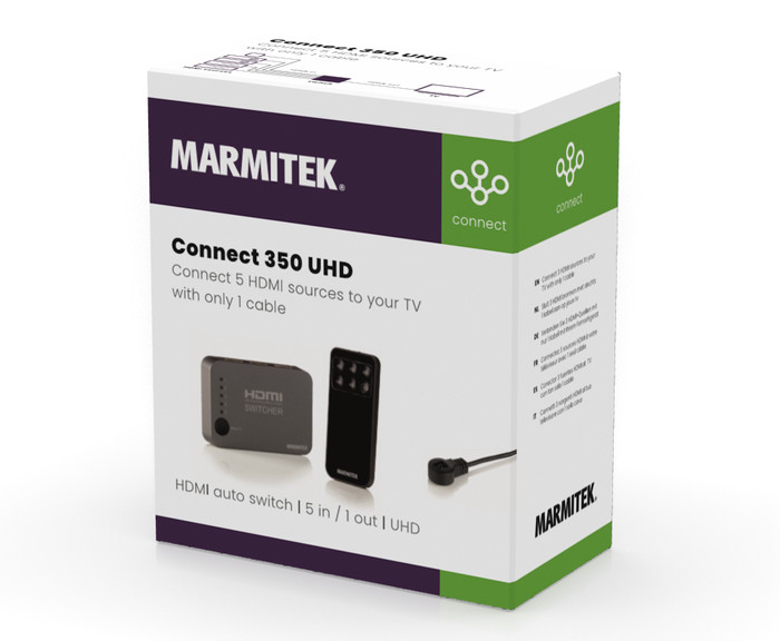 Marmitek Connect 350 UHD 4K 2.0 HDMI Auto Switch packaging