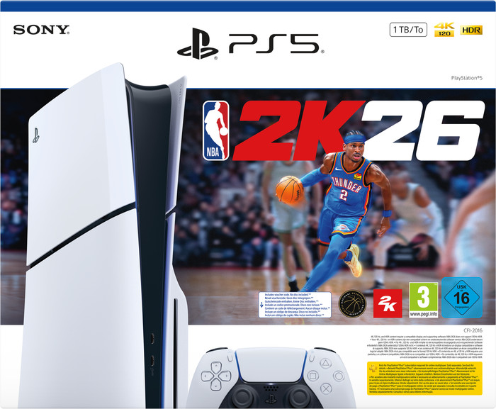 PlayStation 5 Slim Disc Edition + NBA 2K26 avant