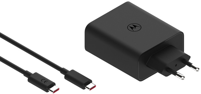 Motorola TurboPower Oplader 125W met 2 Poorten + Usb C kabel voorkant