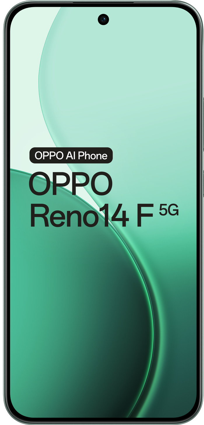 OPPO Reno 14 F 256 Go Vert 5G avant