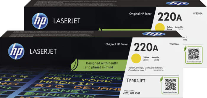 HP 220A LaserJet Toner Jaune (2 Pièces) Main Image