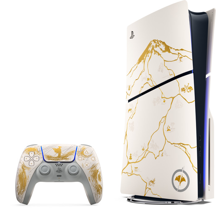 PlayStation 5 Slim Disc Edition + Ghost of Yotei Gold Limited Edition avant