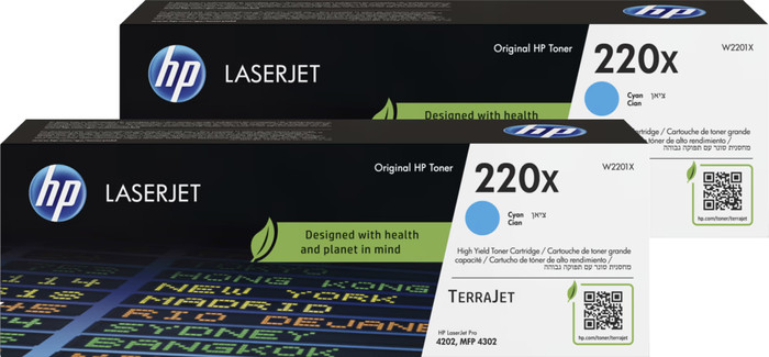 HP 220X LaserJet Toner Cyan (2 Pièces) Main Image