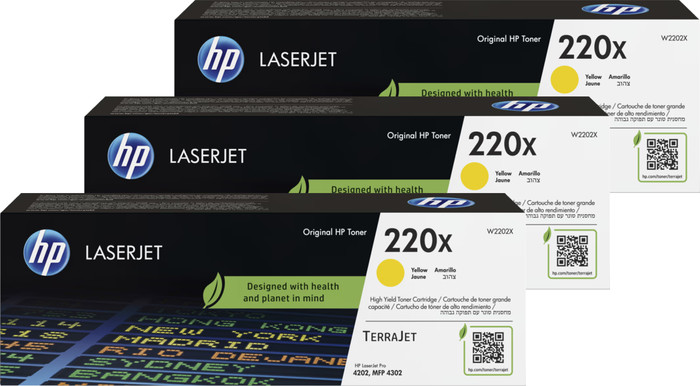 HP 220X LaserJet Toner Jaune (3 Pièces) Main Image
