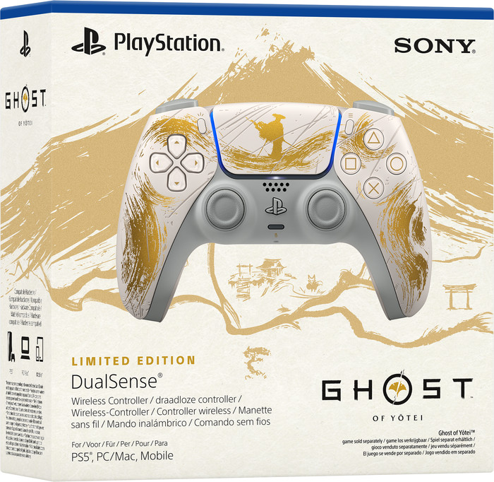 Sony PlayStation 5 DualSense Manette Sans Fil - Ghost of Yotei Gold Limited Edition emballage