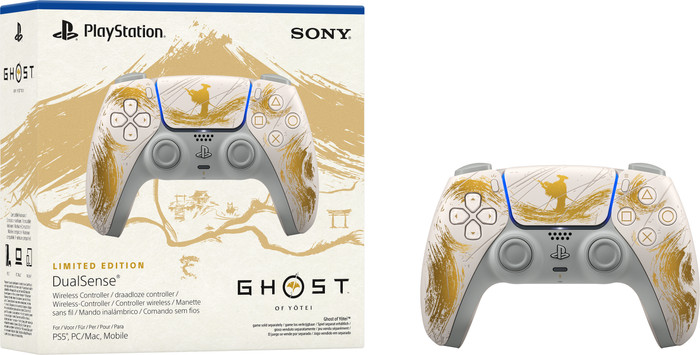 Sony PlayStation 5 DualSense Manette Sans Fil - Ghost of Yotei Gold Limited Edition emballage