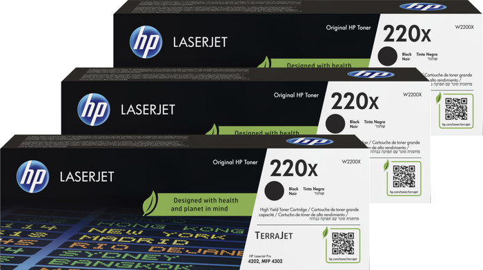 HP 220X LaserJet Toner Noir (3 Pièces) Main Image