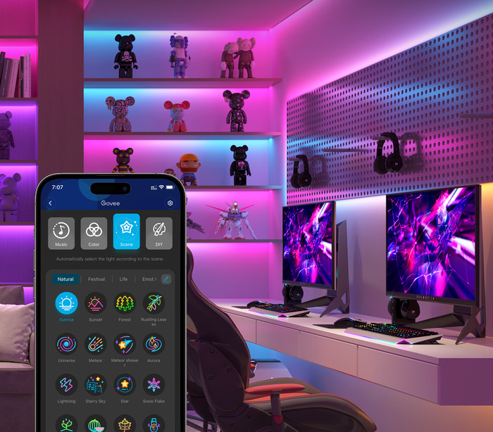 Govee Lightstrip S Segmented Colour Control 5 meter product in gebruik