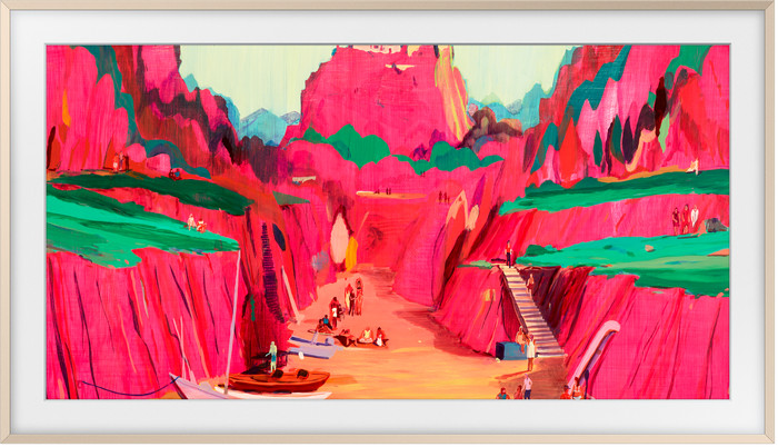 Samsung The Frame 32" Cadre (Or Sable) produit à l'usage