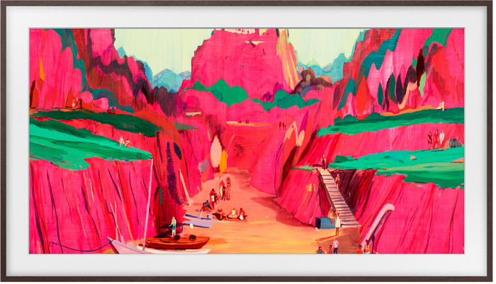 Samsung The Frame Pro 75" Cadre (Bois Foncé) produit à l'usage