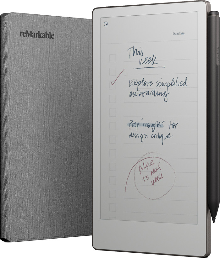 reMarkable Paper Pro Move Polymer Weave Book Folio Grijs visual leverancier