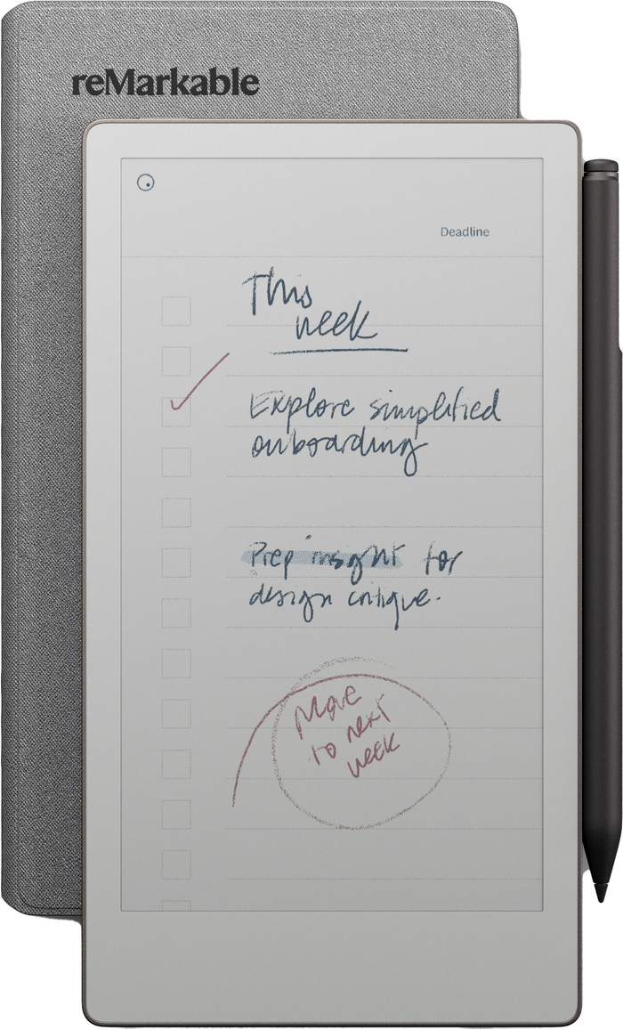 reMarkable Paper Pro Move Polymer Weave Book Folio Grijs visual leverancier
