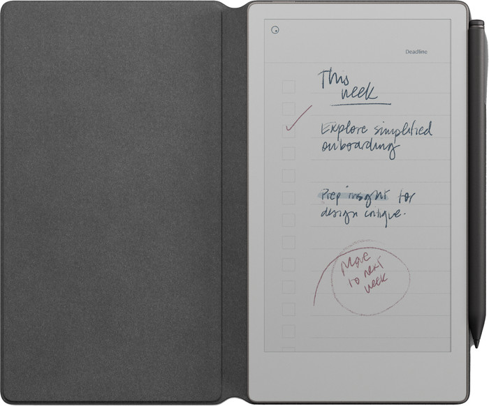 reMarkable Paper Pro Move Polymer Weave Book Folio Grijs voorkant