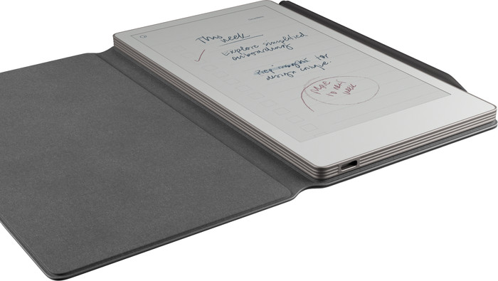 reMarkable Paper Pro Move Polymer Weave Book Folio Grijs binnenkant
