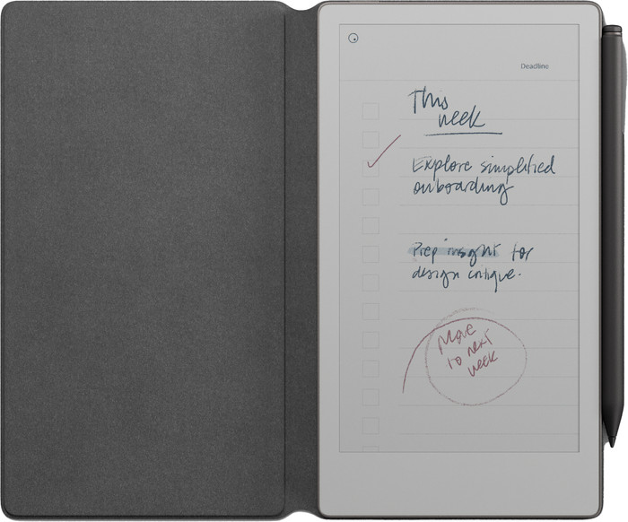 reMarkable Paper Pro Move with Book Case Leather Black front