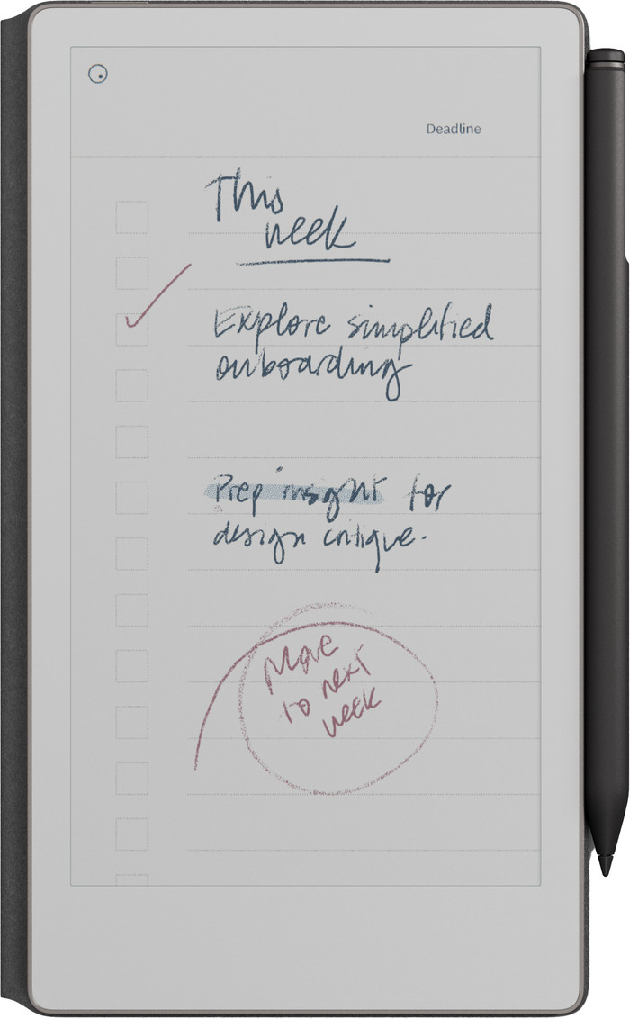 reMarkable Paper Pro Move with Book Case Leather Black front