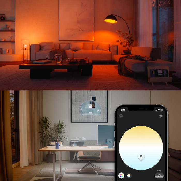 Philips Hue A60 White and Color E27 810lm 4-pack product in gebruik