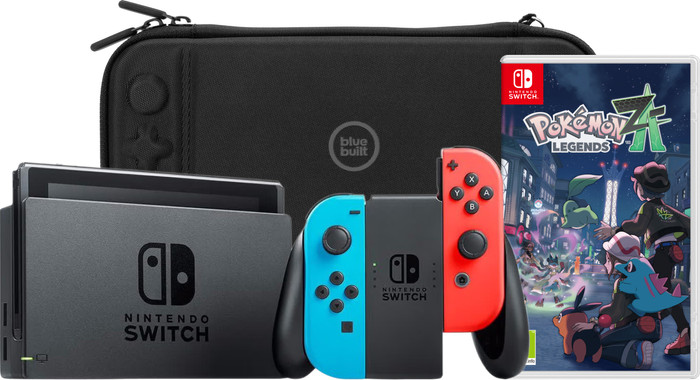 Nintendo Switch Rood/Blauw + Pokémon Legends: Z-A + BlueBuilt Beschermhoes Main Image