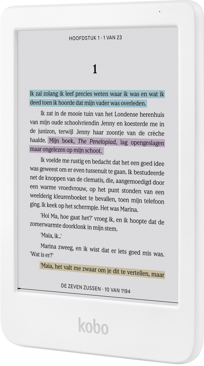 Kobo Clara Colour Wit linkerkant
