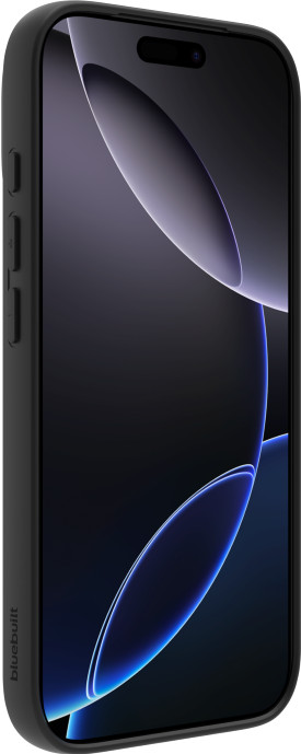 BlueBuilt Back Cover iPhone 17 Pro Zwart + BlueBuilt iPhone 17 Pro Privacy Screenprotector Glas rechterkant