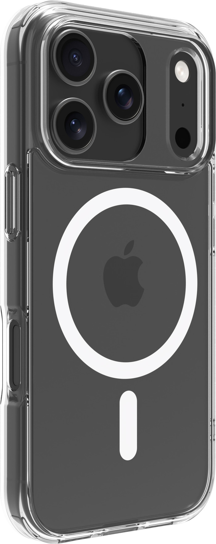 BlueBuilt Protective Back Cover met MagSafe iPhone 17 Pro Transparant + iPhone 17 Pro Screenprotector Glas linkerkant