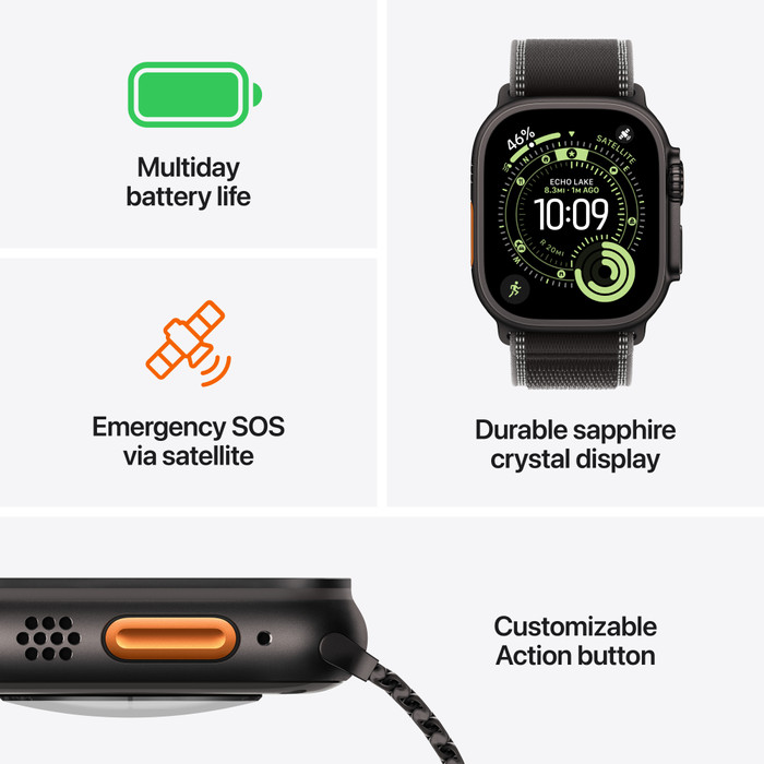 Apple Watch Ultra 3 5G 49mm Black Trail Loop S/M visual supplier
