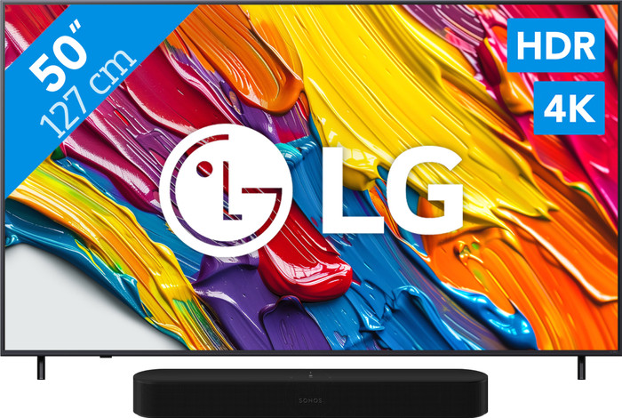 LG 50" QNED82 4K (2025) + Sonos Beam Gen2 Zwart Main Image