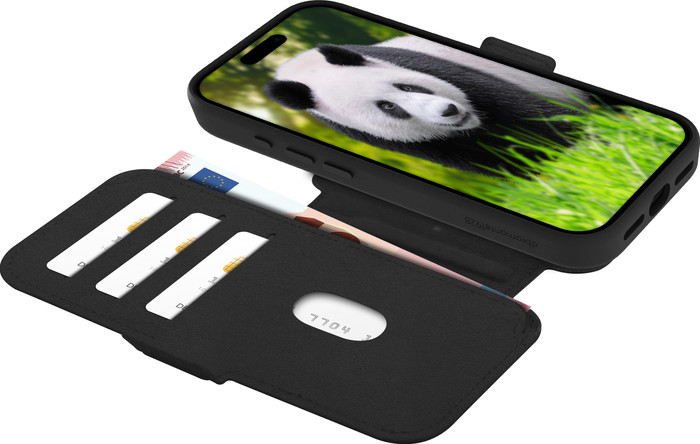 DBramante1928 Lynge iPhone 17 Pro Book Case Cuir avec MagSafe Noir avant