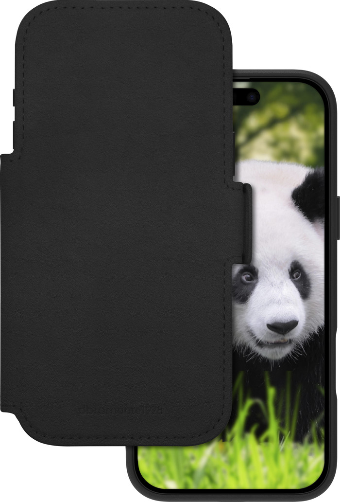 DBramante1928 Lynge iPhone 17 Pro Max Book Case Cuir avec MagSafe Noir avant