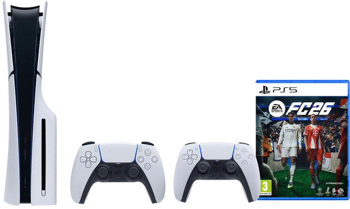 PlayStation 5 Slim Disc Edition + FC 26 + Extra Controller White Main Image