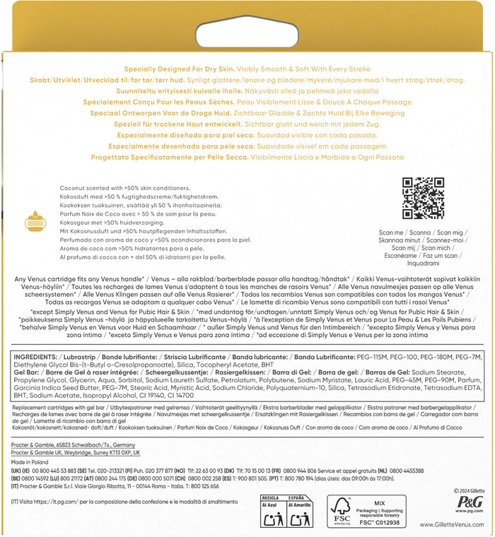 Gillette Venus Pro ComfortGlide Replacement Blades (10 units) packaging