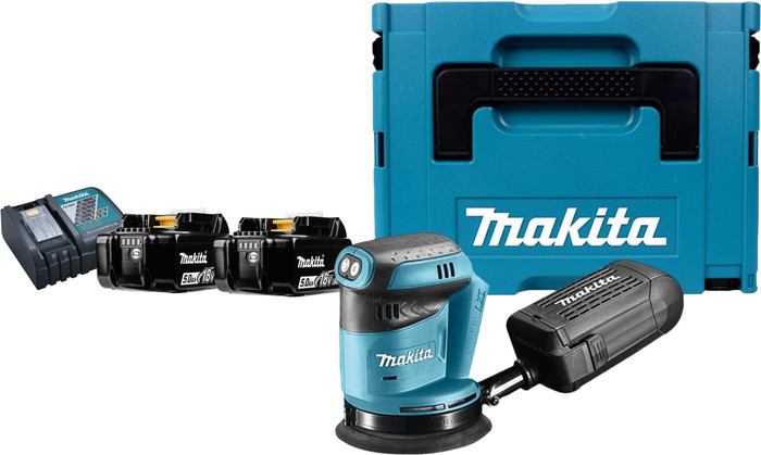 Makita DBO180ZJ Batterie 5,0 Ah (2x) Kit de Démarrage Main Image