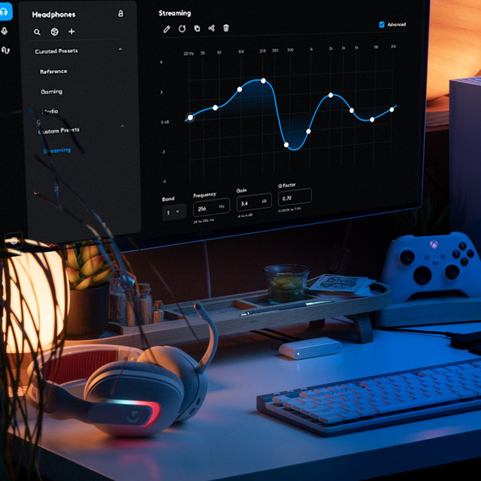 Logitech G Astro A20 X LIGHTSPEED Wit product in gebruik
