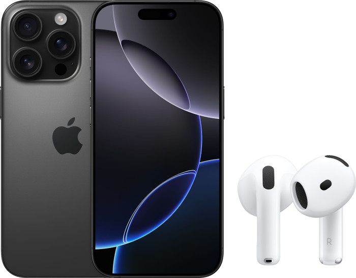 Apple iPhone 16 Pro 256 Go Titane Noir + AirPods 4 Réduction de Bruit Active Main Image