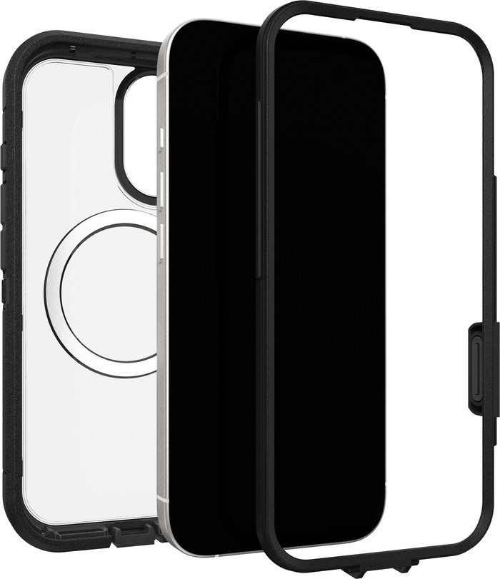 Otterbox Defender Pro XT iPhone 17 Back Cover avec Aimant MagSafe Transparent Bord Noir produit composé