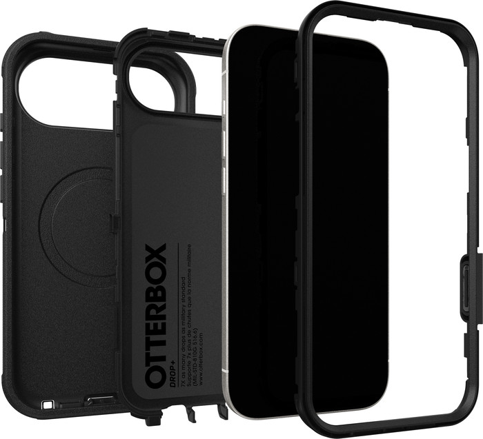 Otterbox Defender Pro iPhone 17 Air Back Cover met MagSafe Magneet Zwart samengesteld product