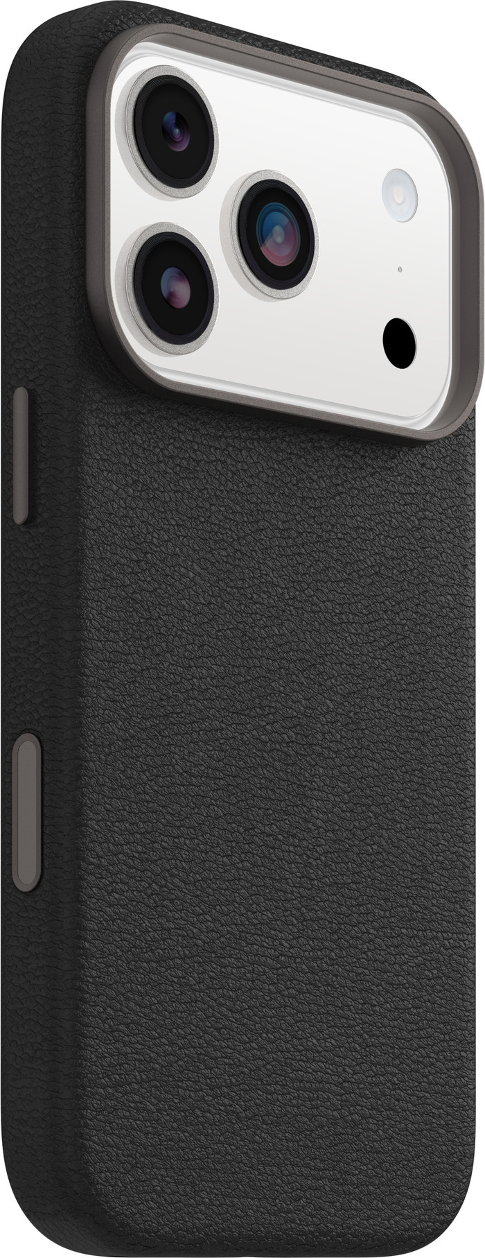 OtterBox Symmetry iPhone 17 Pro Back Cover with MagSafe Magnet Leather Black right side