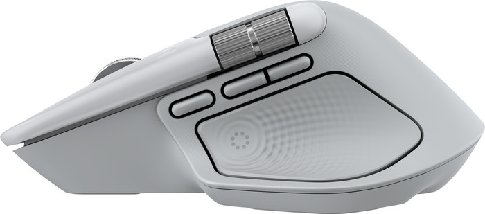 Logitech MX Master 4 pour Mac Argent côté gauche