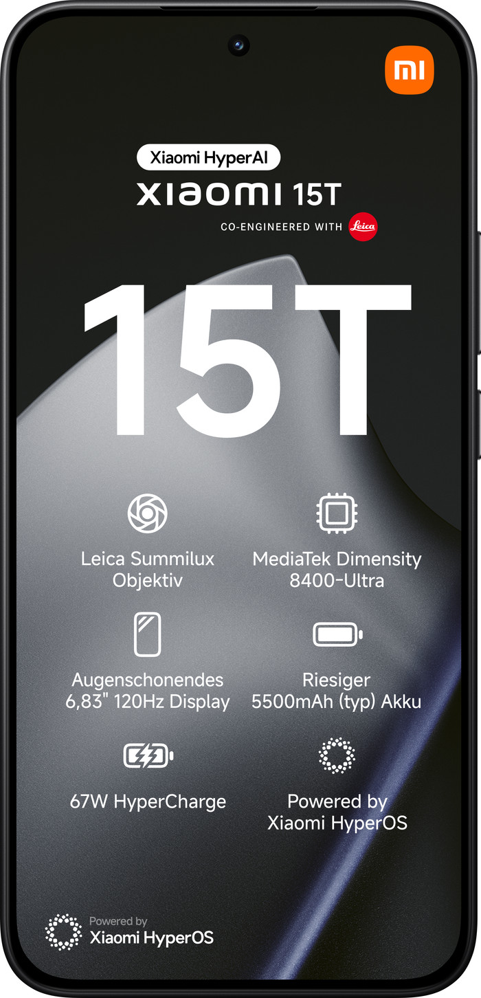 Xiaomi 15T 512GB Zwart 5G voorkant