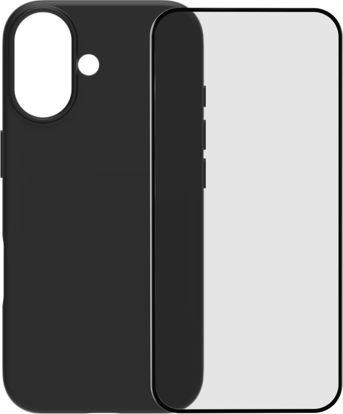 BlueBuilt Back Cover iPhone 17 Zwart + BlueBuilt iPhone 17 Screenprotector Glas Main Image