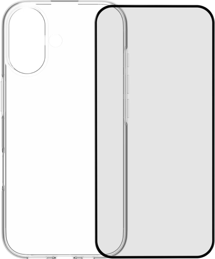 BlueBuilt Back Cover iPhone 17 Transparent + BlueBuilt iPhone 17 Protège-écran Verre Main Image