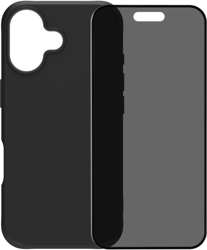 BlueBuilt Protective Back Cover avec MagSafe iPhone 17 Noir + BlueBuilt iPhone 17 Protège-écran de Confidentialité Verre Main Image