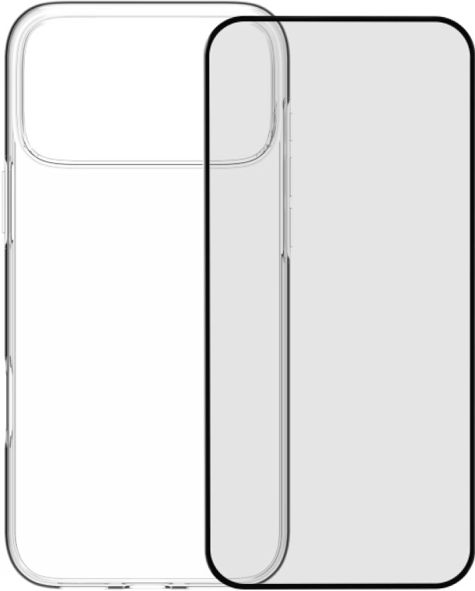 BlueBuilt Back Cover iPhone 17 Pro Max Transparent + BlueBuilt iPhone 17 Pro Max Protège-écran Verre Main Image