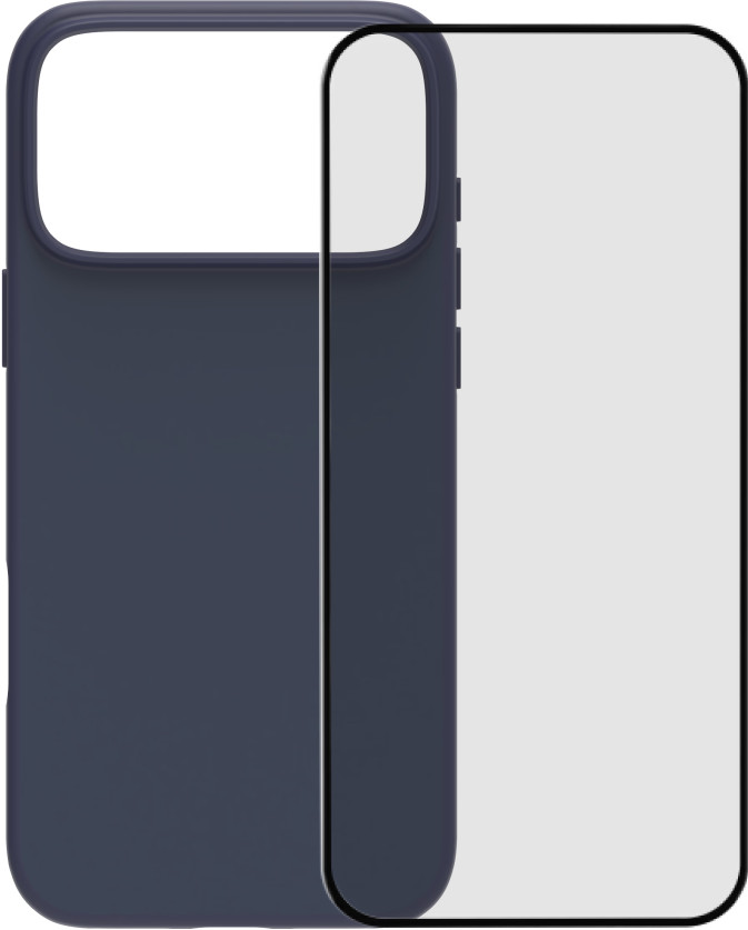 BlueBuilt Protective Back Cover avec MagSafe iPhone 17 Pro Max Bleu + BlueBuilt iPhone 17 Pro Max Protège-écran Verre Main Image