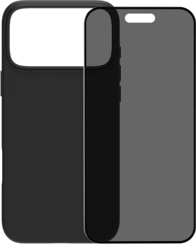 BlueBuilt Back Cover iPhone 17 Pro Max Zwart + BlueBuilt iPhone 17 Pro Max Privacy Screenprotector Glas Main Image