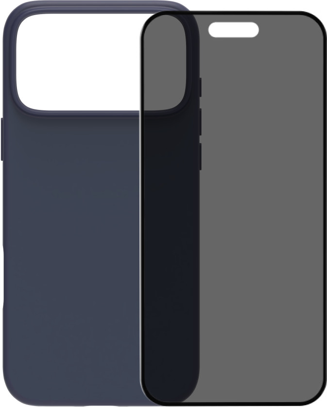 BlueBuilt Protective Back Cover avec MagSafe iPhone 17 Pro Max Bleu + BlueBuilt iPhone 17 Pro Max Protège-écran de Confidentialité Verre Main Image