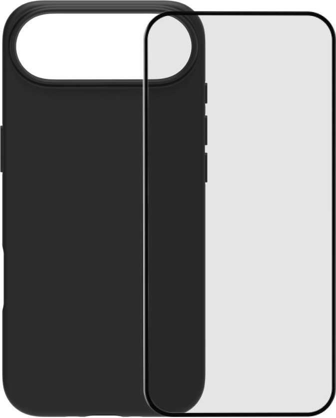 BlueBuilt Back Cover iPhone 17 Air Noir + BlueBuilt iPhone 17 Air Protège-écran Verre Main Image