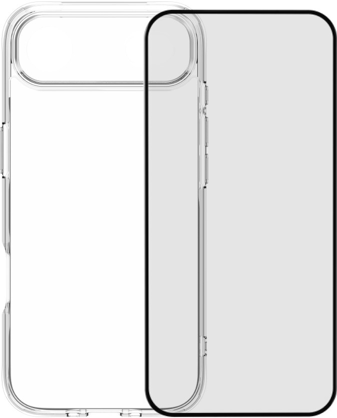BlueBuilt Protective Back Cover iPhone 17 Air Transparent + BlueBuilt iPhone 17 Air Protège-écran Verre Main Image