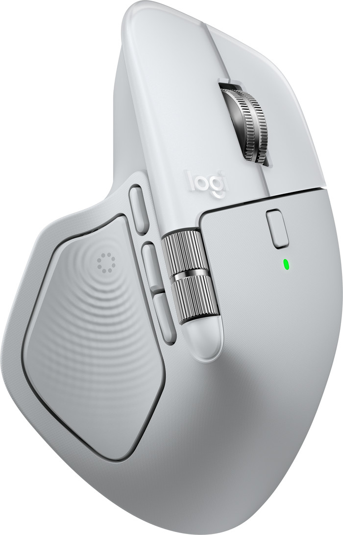 Logitech MX Master 4 pour Mac Argent côté gauche